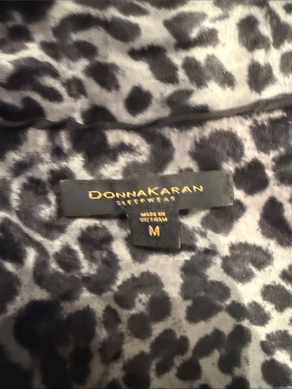 Donna Karan Gray and Black Leopard-Print Pajama Set (D) - Picture 2 of 4